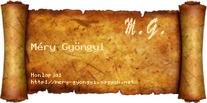 Méry Gyöngyi névjegykártya